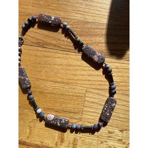 Sterling Rhyolite Necklace -9 in drop